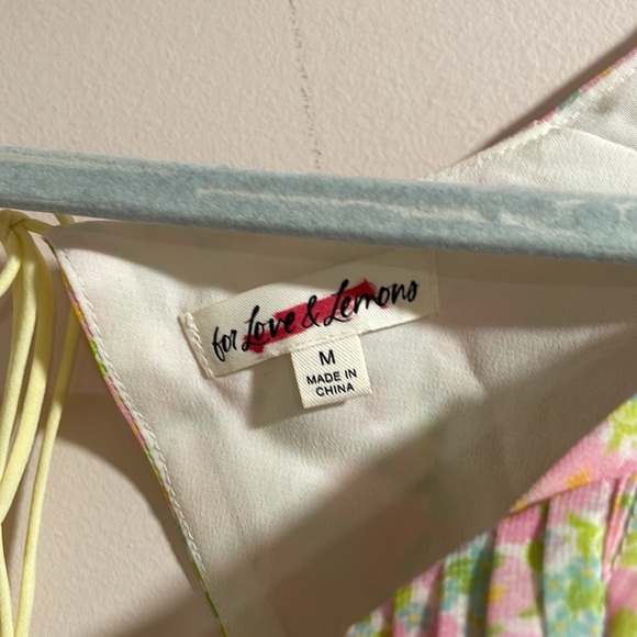 For Love And Lemons Floral Lace Bra Top - Pink and Yellow - Picture 5 of 5